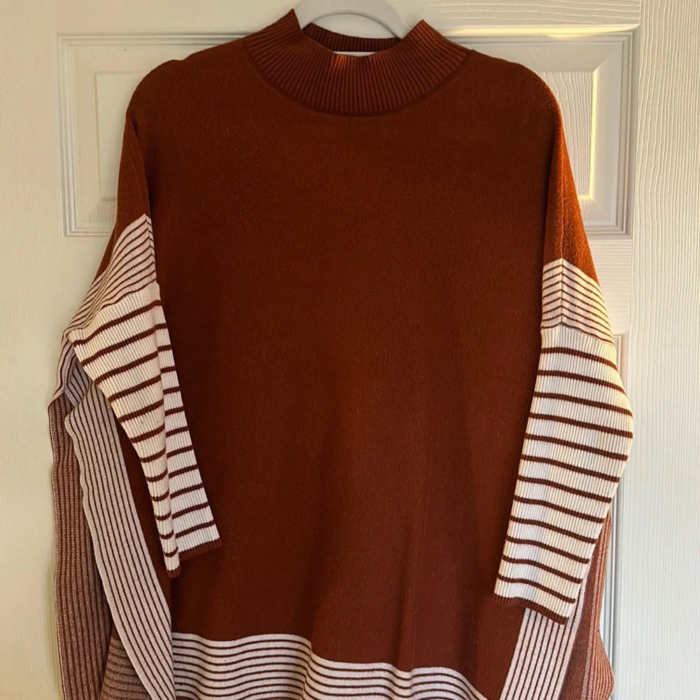 Rust Striped Sweater - Picture 1 of 4
